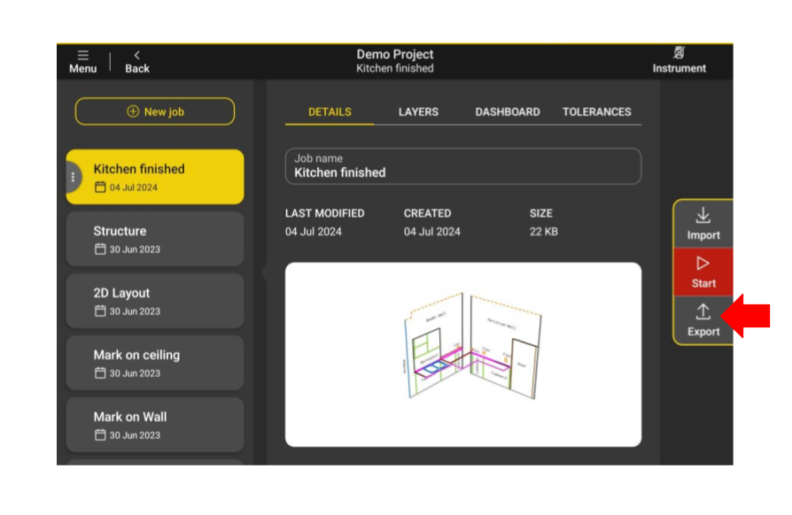 Depuis l'écran des tâches